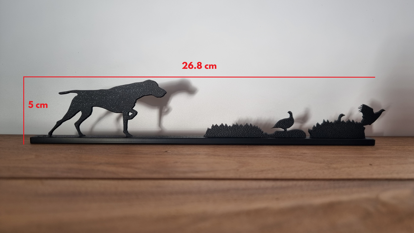 German Pointer Flushing Grouse - ShadowShapes