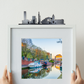 Birmingham skyline ornament made from recycled plastic displayed on top of a picture frame