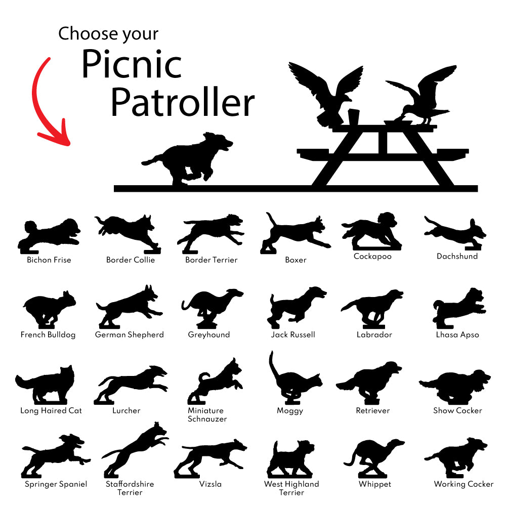 Picnic Patrol - Your Pet chasing off Pesky Seagulls (Choose from 24 Breeds)